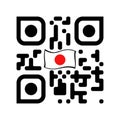 Smartphone readable QR code with Japan flag icon Royalty Free Stock Photo