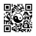 Smartphone readable QR code Keep calm and balance with Yin Yang symbol Royalty Free Stock Photo