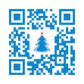 Smartphone readable QR code Merry Christmas with xmas tree icon Royalty Free Stock Photo