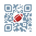 Smartphone readable QR code Play football with ball icon