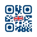 Smartphone readable QR code with UK flag icon Royalty Free Stock Photo