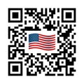 Smartphone readable QR code with United States flag icon Royalty Free Stock Photo