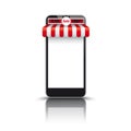 Smartphone Red White Awning Black Friday Royalty Free Stock Photo