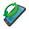 Smartphone refresh reload cartoon icon