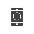 Smartphone reload button icon vector