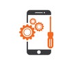 smartphone repair logo icon illustration design