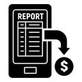 Smartphone report icon, simple style Royalty Free Stock Photo