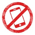 Smartphone Restricted Scratched Icon Illustration Royalty Free Stock Photo