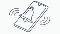 Smartphone with Ringing Bell Notification Alert, vector design Generative AI Royalty Free Stock Photo