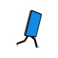 Smartphone running out. phone is running. Vector