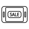 Smartphone sale icon outline vector. Buy card