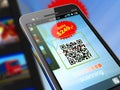 Smartphone scanning QR code