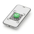 Smartphone scanning qr code with verification isolated on transparent background Royalty Free Stock Photo