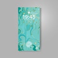 Smartphone screen with abstract wavy marble wallpaper concept Royalty Free Stock Photo