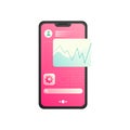 Smartphone Screen Display. Pink Theme Graphics