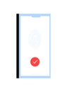 Biometric Verification On Smartphone With Fingerprint Scanner In Flat Vector Illustration Symbolizing Secure Login