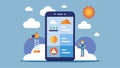 A smartphone screen displaying a weather forecast feature allowing managers to plan and adjust construction schedules