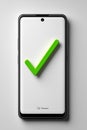 Smartphone Screen Illustration Showing Approval.AI-generated Royalty Free Stock Photo