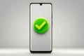 Smartphone Screen Illustration Showing Approval.AI-generated Royalty Free Stock Photo