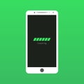Smartphone screen and loading icon, green screen background, vector Royalty Free Stock Photo