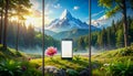 Smartphone Screen Mockup Alpine Meadow Triptych Art Royalty Free Stock Photo