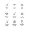 Smartphone screen protection icon set, tempered glass, screen Royalty Free Stock Photo
