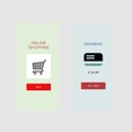 Smartphone screen with shopping payment application ui flat style illustration