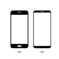 Smartphone screen size. Flat vector icon. Simple hardware icon