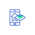 Smartphone screen with smart home security icon vector Royalty Free Stock Photo