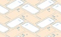 Smartphone seamless flat isometric pattern for background