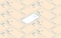 Smartphone seamless flat isometric pattern for background