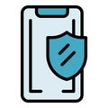 Smartphone security icon vector flat Royalty Free Stock Photo