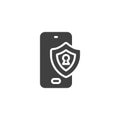 Smartphone security vector icon. Royalty Free Stock Photo