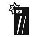 Smartphone selfie flash icon, simple style
