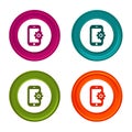 Smartphone Settings icons. Phone signs. Support symbol. Colorful web button with icon Royalty Free Stock Photo