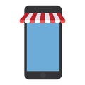 Smartphone shopping online store graphic