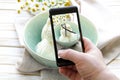 Smartphone shot food photo - vanilla ice cream