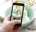 Smartphone shot food photo - vanilla ice cream