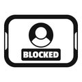 Smartphone showing blocked user profile icon