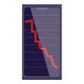 Smartphone showing red graph going down depicting financial loss Royalty Free Stock Photo