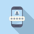 Smartphone showing user profile with password authentication system