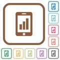 Smartphone signal strength simple icons