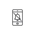 Smartphone silent mode outline icon Royalty Free Stock Photo