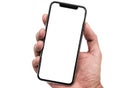 Smartphone similar to iphone xs max with blank white screen