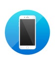 Smartphone single flat icon. Blue icon for application.