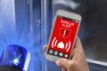 Smartphone with smarthome control app burglar alarm alert