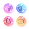Smartphone sms, Mail and Dating app minimal line icons. For web application, printing. Vector