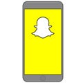 Smart phone with snapchat logo at screen