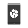 Smartphone soccer game glyph icon