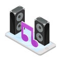 Smartphone Software with Music Player App Vector Isometric Illustration